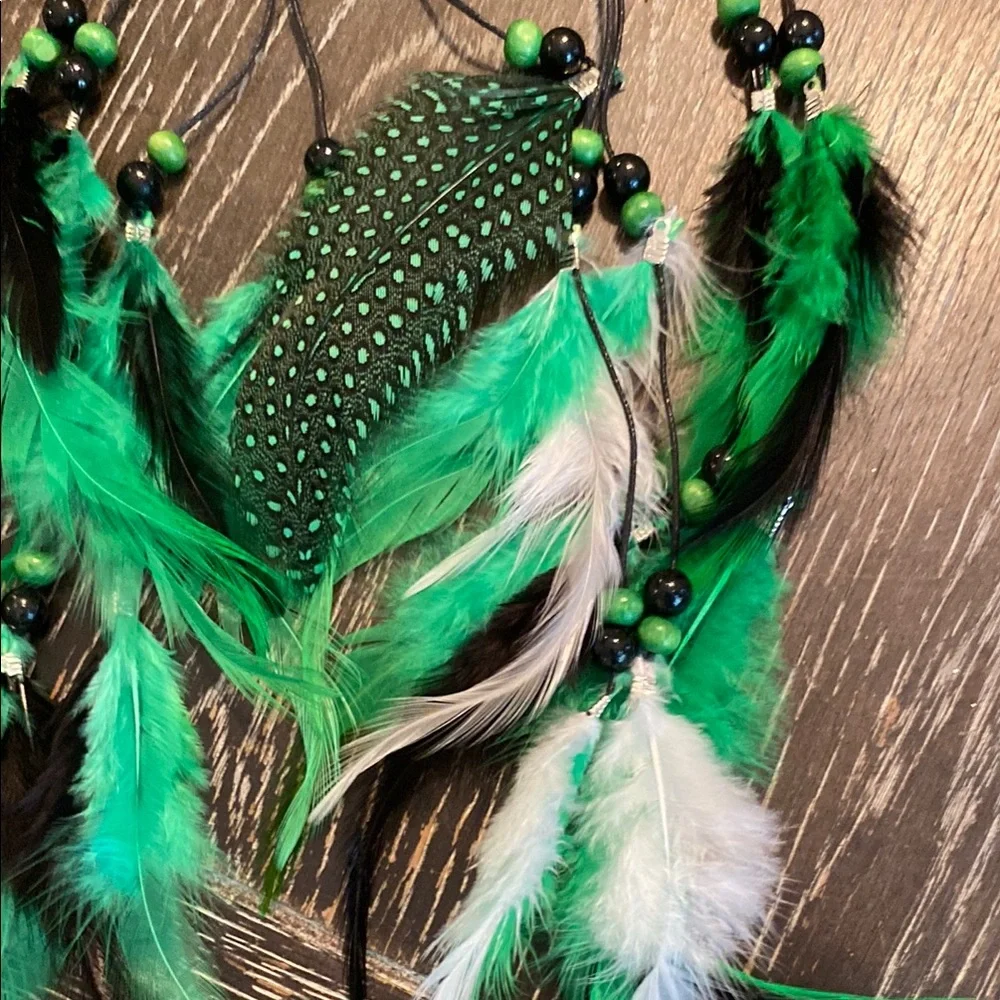Green Feather Dreamcatcher for Home Party Decorations